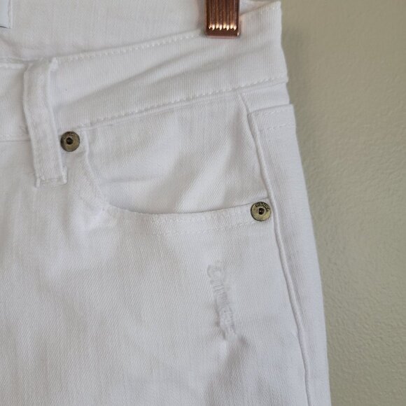 Pistola Skinny Distressed White Mid Rise Jegging Ankle Crop Stretch Jeans 26 - Picture 5 of 16